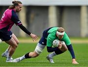 5 July 2022; Kieran Treadwell, right, and Mack Hansen during Ireland rugby squad training at North Harbour Stadium in Auckland, New Zealand. Photo by Brendan Moran/Sportsfile
