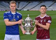 5 July 2022; Cavan footballer Padraig Faulkner and Westmeath footballer Ronan O'Toole are pictured at a GAA promotional event for the final of the inaugural Tailteann Cup between Cavan and Westmeath at Croke Park. Photo by Piaras Ó Mídheach/Sportsfile