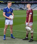 5 July 2022; Cavan footballer Padraig Faulkner and Westmeath footballer Ronan O'Toole are pictured at a GAA promotional event for the final of the inaugural Tailteann Cup between Cavan and Westmeath at Croke Park. Photo by Piaras Ó Mídheach/Sportsfile