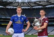 5 July 2022; Cavan footballer Padraig Faulkner and Westmeath footballer Ronan O'Toole are pictured at a GAA promotional event for the final of the inaugural Tailteann Cup between Cavan and Westmeath at Croke Park. Photo by Piaras Ó Mídheach/Sportsfile