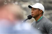 5 July 2022; Tiger Woods of USA during a press conference at day two of the JP McManus Pro-Am at Adare Manor Golf Club in Adare, Limerick. Photo by Eóin Noonan/Sportsfile