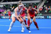 5 July 2022; Naomi Carroll of Ireland and Paula Valdivia of Chile during the FIH Women's Hockey World Cup Pool A match between Ireland and Chile at Wagener Stadium in Amstelveen, Netherlands. Photo by Patrick Goosen/Sportsfile