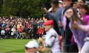 5 July 2022; Tiger Woods of USA watches his drive from the 1st tee box during day two of the JP McManus Pro-Am at Adare Manor Golf Club in Adare, Limerick. Photo by Eóin Noonan/Sportsfile