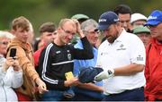 5 July 2022; Shane Lowry of Ireland signs autographs during day two of the JP McManus Pro-Am at Adare Manor Golf Club in Adare, Limerick. Photo by Eóin Noonan/Sportsfile