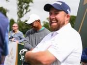 5 July 2022; Tiger Woods of USA and Shane Lowry of Ireland, right, at the 7th tee box during day two of the JP McManus Pro-Am at Adare Manor Golf Club in Adare, Limerick. Photo by Ramsey Cardy/Sportsfile