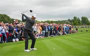 5 July 2022; Tiger Woods of USA on the 1st tee box during day two of the JP McManus Pro-Am at Adare Manor Golf Club in Adare, Limerick. Photo by Ramsey Cardy/Sportsfile