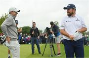 5 July 2022; Rory McIlroy of Northern Ireland, left, and Shane Lowry of Ireland during day two of the JP McManus Pro-Am at Adare Manor Golf Club in Adare, Limerick. Photo by Ramsey Cardy/Sportsfile
