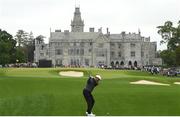 5 July 2022; Tiger Woods of USA plays his third shot on the ninth green during day two of the JP McManus Pro-Am at Adare Manor Golf Club in Adare, Limerick. Photo by Eóin Noonan/Sportsfile