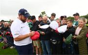 5 July 2022; Shane Lowry of Ireland signs autographs during day two of the JP McManus Pro-Am at Adare Manor Golf Club in Adare, Limerick. Photo by Ramsey Cardy/Sportsfile