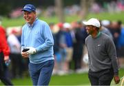 5 July 2022; Businessman Peter Jones, left, and Tiger Woods of USA during day two of the JP McManus Pro-Am at Adare Manor Golf Club in Adare, Limerick. Photo by Ramsey Cardy/Sportsfile