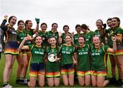 5 July 2022; Meath Na Boinne players celebrate with the shield during the LGFA National Under 17 Player Development Programme Festival Day at the GAA National Games Development Centre in Abbotstown, Dublin. Photo by David Fitzgerald/Sportsfile