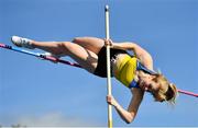 5 July 2022; Clodagh Walsh of Abbey Striders AC, Cork, competing in the Cork 96 FM women's pole vault during the BAM Cork City Sports at Munster Technological University Athletics Stadium in Bishopstown, Cork. Photo by Sam Barnes/Sportsfile