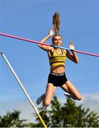 5 July 2022; Una Brice of Leevale AC, Cork, competing in the Cork 96 FM women's pole vault during the BAM Cork City Sports at Munster Technological University Athletics Stadium in Bishopstown, Cork. Photo by Sam Barnes/Sportsfile