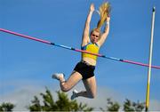 5 July 2022; Clodagh Walsh of Abbey Striders AC, Cork, competing in the Cork 96 FM women's pole vault during the BAM Cork City Sports at Munster Technological University Athletics Stadium in Bishopstown, Cork. Photo by Sam Barnes/Sportsfile