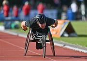 5 July 2022; Isaac Towers of England on his way to winning the JCD Group 800m T54 Wheelchair Men during the BAM Cork City Sports at Munster Technological University Athletics Stadium in Bishopstown, Cork. Photo by Sam Barnes/Sportsfile