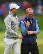 5 July 2022; Rory McIlroy of Northern Ireland and Former Republic of Ireland manager Martin O'Neill after their round on day two of the JP McManus Pro-Am at Adare Manor Golf Club in Adare, Limerick. Photo by Ramsey Cardy/Sportsfile