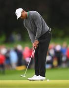 5 July 2022; Tiger Woods of USA putts on the 18th green during day two of the JP McManus Pro-Am at Adare Manor Golf Club in Adare, Limerick. Photo by Ramsey Cardy/Sportsfile