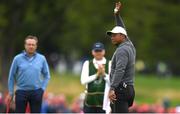 5 July 2022; Tiger Woods of USA reacts to the crowd on the 18th green during day two of the JP McManus Pro-Am at Adare Manor Golf Club in Adare, Limerick. Photo by Eóin Noonan/Sportsfile