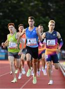 5 July 2022; Sean Dolan of USA, centre, on his way to winning the Sport Ireland men's 800m during the BAM Cork City Sports at Munster Technological University Athletics Stadium in Bishopstown, Cork. Photo by Sam Barnes/Sportsfile