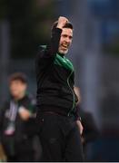 5 July 2022; Shamrock Rovers manager Stephen Bradley celebrates after the UEFA Champions League 2022/23 First Qualifying Round First Leg match between Shamrock Rovers and Hibernians at Tallaght Stadium in Dublin. Photo by Stephen McCarthy/Sportsfile