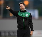 5 July 2022; Shamrock Rovers manager Stephen Bradley celebrates after his side's victory in the UEFA Champions League 2022/23 First Qualifying Round First Leg match between Shamrock Rovers and Hibernians at Tallaght Stadium in Dublin. Photo by George Tewkesbury/Sportsfile