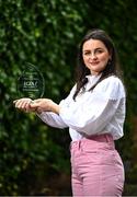 6 July 2022; Erone Fitzpatrick of Laois is pictured with The Croke Park/LGFA Player of the Month award for June, at The Croke Park in Jones Road, Dublin. Erone has been in scintillating recent form for the O’Moore County, who will play Clare in next Sunday’s TG4 All-Ireland Intermediate Championship semi-final. Erone’s Championship haul to date stands at 4-9, and she registered a combined tally of 2-5 in her two Championship outings in June, against Tyrone and latterly Wicklow. Photo by David Fitzgerald/Sportsfile