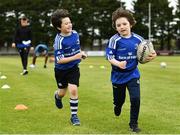 6 July 2022; Ed Fagan, aged 7, right, and Barra Thomas, aged 7, during the 2022 Bank of Ireland Leinster Rugby Inclusion Camp at St Mary's College RFC in Dublin. Photo by Sam Barnes/Sportsfile