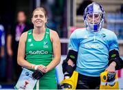 6 July 2022; Kathryn Mullan, left and goalkeeper Ayeisha Mcferran of Ireland before the FIH Women's Hockey World Cup Pool A match between Ireland and Germany at Wagener Stadium in Amstelveen, Netherlands. Photo by Jeroen Meuwse/Sportsfile