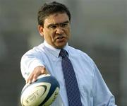 14 May 2004; Leinster Lions coach Gary Ella watches his players warm up before the game. Celtic League 2003-2004, Round 21, Leinster Lions v Newport Gwent Dragons, Lansdowne Road, Dublin. Picture credit; Brendan Moran / SPORTSFILE