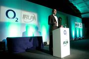 19 May 2004; Former England rugby International Martin Bayfield speaking at the O2 Irish Rugby Union Players Association Awards at the Burlington Hotel, Dublin. Picture credit; Brendan Moran / SPORTSFILE