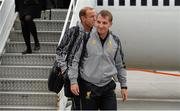 9 August 2013; Liverpool manager Brendan Rodgers on their arrival in Dublin Airport ahead of the Dublin Decider against Glasgow Celtic on Saturday. Dublin Airport, Dublin. Picture credit: Brendan Moran / SPORTSFILE