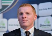 9 August 2013; Celtic manager Neil Lennon during a press conference ahead of his side's Dublin Decider game against Liverpool on Saturday. Dublin Decider Pre-Match Press Conference, Mansion House, Dublin. Picture credit: Matt Browne / SPORTSFILE