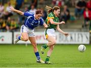 10 August 2013; Emma Troy, Meath, in action against Maggie Murphy, Laois. TG4 All-Ireland Ladies Football Senior Championship, Round 2, Qualifier, Laois v Meath, St. Brendan’s Park, Birr, Co. Offaly. Photo by Sportsfile