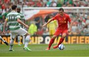 10 August 2013; Stewart Downing, Liverpool XI, in action against Anthony Stokes, Glasgow Celtic XI. Dublin Decider, Liverpool XI v Glasgow Celtic XI, Aviva Stadium, Lansdowne Road, Dublin. Picture credit: Oliver McVeigh / SPORTSFILE