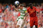 10 August 2013; Anthony Stokes, Glasgow Celtic XI, in action against Kolo Toure, Liverpool XI. Dublin Decider, Liverpool XI v Glasgow Celtic XI, Aviva Stadium, Lansdowne Road, Dublin. Picture credit: Matt Browne / SPORTSFILE