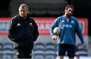 7 July 2022; Head coach Ian Foster, left, and Sam Whitlock during New Zealand rugby squad training at Forsyth Barr Stadium in Dunedin, New Zealand. Photo by Brendan Moran/Sportsfile