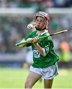 3 July 2022; Kevin Sexton, Ahalin NS, Ballingarry, Limerick, representing Limerick, during the INTO Cumann na mBunscol GAA Respect Exhibition Go Games before the GAA Hurling All-Ireland Senior Championship Semi-Final match between Limerick and Galway at Croke Park in Dublin. Photo by Sam Barnes/Sportsfile