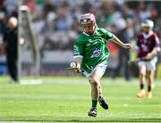 3 July 2022; Kevin Sexton, Ahalin NS, Ballingarry, Limerick, representing Limerick, during the INTO Cumann na mBunscol GAA Respect Exhibition Go Games before the GAA Hurling All-Ireland Senior Championship Semi-Final match between Limerick and Galway at Croke Park in Dublin. Photo by Sam Barnes/Sportsfile