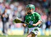 3 July 2022; Sam O'Leary, Watergrasshill NS, Cork, representing Limerick, during the INTO Cumann na mBunscol GAA Respect Exhibition Go Games before the GAA Hurling All-Ireland Senior Championship Semi-Final match between Limerick and Galway at Croke Park in Dublin. Photo by Sam Barnes/Sportsfile