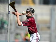 3 July 2022; Conor Coffey, Toonagh NS, Ennis, Clare, representing Galway, during the INTO Cumann na mBunscol GAA Respect Exhibition Go Games before the GAA Hurling All-Ireland Senior Championship Semi-Final match between Limerick and Galway at Croke Park in Dublin. Photo by Sam Barnes/Sportsfile