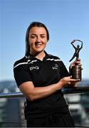 7 July 2022; PwC GPA Player of the Month of June in camogie, Caoimhe Costelloe of Limerick with her award at the PwC Office in Dublin. Photo by David Fitzgerald/Sportsfile