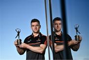 7 July 2022; PwC GPA Player of the Month for June in hurling, Tony Kelly of Clare, with his award at the PwC Office in Dublin. Photo by David Fitzgerald/Sportsfile