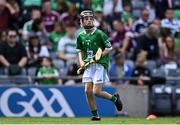 3 July 2022; Eoin Mangan, Abbeydorney NS, Kerry, representing Limerick during the INTO Cumann na mBunscol GAA Respect Exhibition Go Games before the GAA Hurling All-Ireland Senior Championship Semi-Final match between Limerick and Galway at Croke Park in Dublin. Photo by Piaras Ó Mídheach/Sportsfile