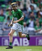 3 July 2022; Eoin Mangan, Abbeydorney NS, Kerry, representing Limerick during the INTO Cumann na mBunscol GAA Respect Exhibition Go Games before the GAA Hurling All-Ireland Senior Championship Semi-Final match between Limerick and Galway at Croke Park in Dublin. Photo by Piaras Ó Mídheach/Sportsfile