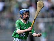 3 July 2022; Aoife Power, Ballygunner NS, Waterford, representing Limerick during the INTO Cumann na mBunscol GAA Respect Exhibition Go Games before the GAA Hurling All-Ireland Senior Championship Semi-Final match between Limerick and Galway at Croke Park in Dublin. Photo by Piaras Ó Mídheach/Sportsfile