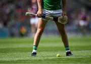 3 July 2022; Aaron Gillane of Limerick prepares to take a free during the GAA Hurling All-Ireland Senior Championship Semi-Final match between Limerick and Galway at Croke Park in Dublin. Photo by Piaras Ó Mídheach/Sportsfile