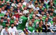 3 July 2022; Aaron Gillane of Limerick takes a free during the GAA Hurling All-Ireland Senior Championship Semi-Final match between Limerick and Galway at Croke Park in Dublin. Photo by Piaras Ó Mídheach/Sportsfile