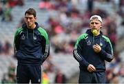 3 July 2022; Limerick players Nickie Quaid, left, and Peter Casey walk the pitch before the GAA Hurling All-Ireland Senior Championship Semi-Final match between Limerick and Galway at Croke Park in Dublin. Photo by Sam Barnes/Sportsfile