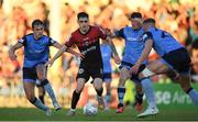 7 July 2022; Dawson Devoy of Bohemians in action against Donal Higgins, left, Michael Gallagher and Sam Todd of UCD, right during the SSE Airtricity League Premier Division match between UCD and Bohemians at UCD Bowl in Belfield, Dublin. Photo by George Tewkesbury/Sportsfile