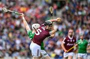 3 July 2022; Pádraic Mannion of Galway in action against Cian Lynch of Limerick during the GAA Hurling All-Ireland Senior Championship Semi-Final match between Limerick and Galway at Croke Park in Dublin. Photo by Sam Barnes/Sportsfile